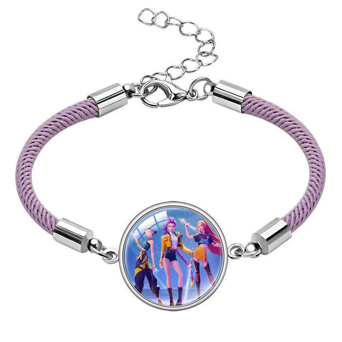 Wholesale Multicolor cord  Kpop Time Gem gemstone bracelet