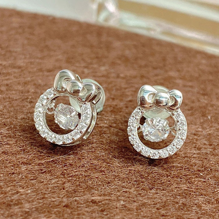 Wholesale   Cartoon   Earrings Smart Heart Bow  Cat  Earrings