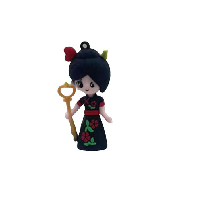 Wholesale Soft plastic three-dimensional doll pendant keychain