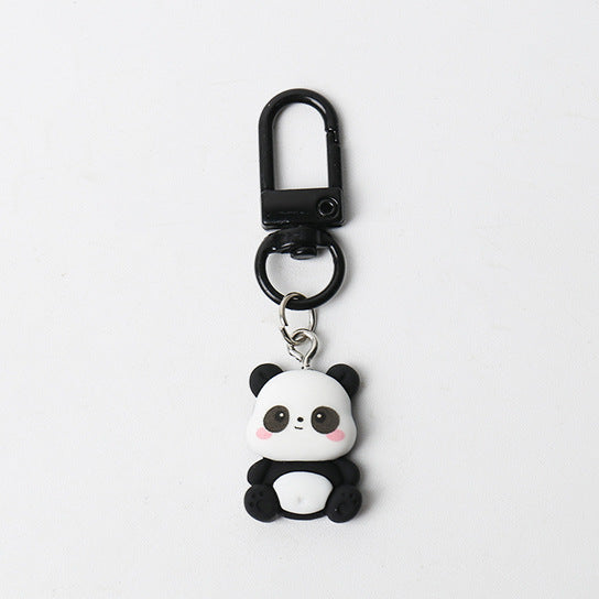 Wholesale Cute Panda Pendant Personalized Keychain Black and White Simple Hanging Bag Decoration Jewelry