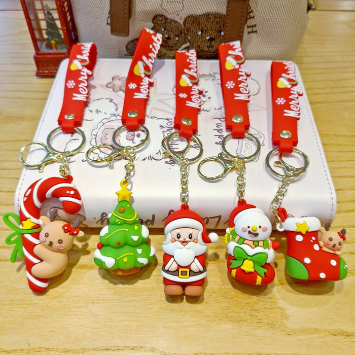 Wholesale  keychain,  cute Christmas tree,  little elk,  Christmas stocking keychain,  claw machine small gift