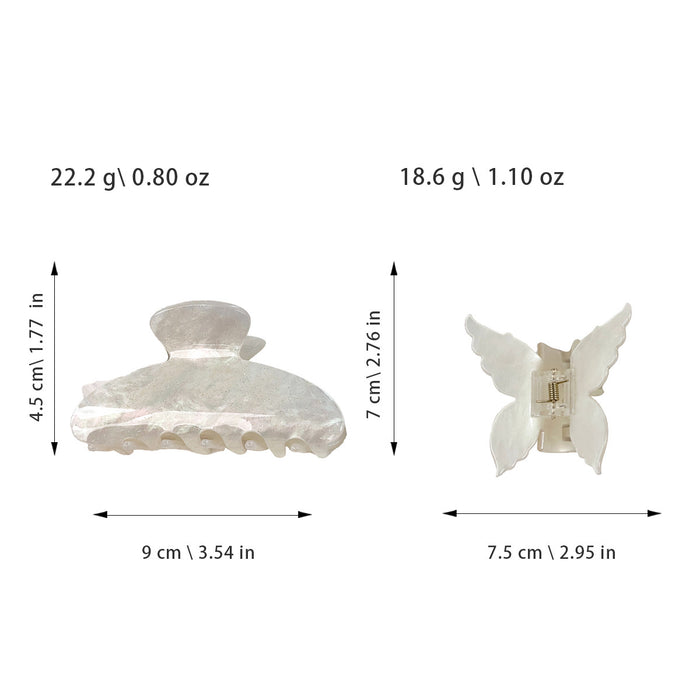Wholesale Large Acrylic Geometric Hair Clip 9cm Smoke Cyan