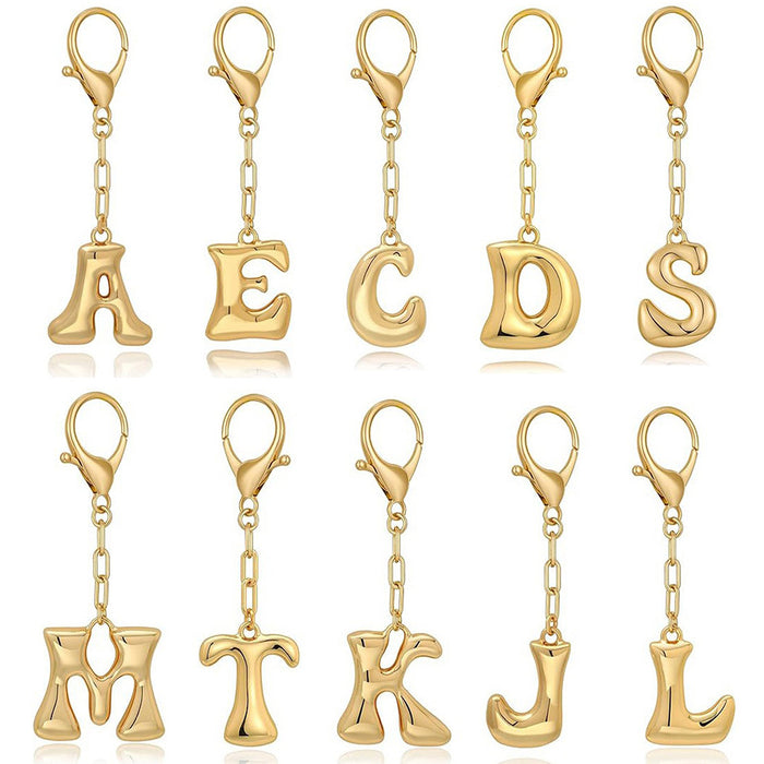 Wholesale 26 Bubble Letter Metal English Letter Keychain
