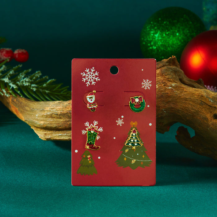 Wholesale Christmas  Snowman Elk Creative Cute Cartoon Earring Combination Set