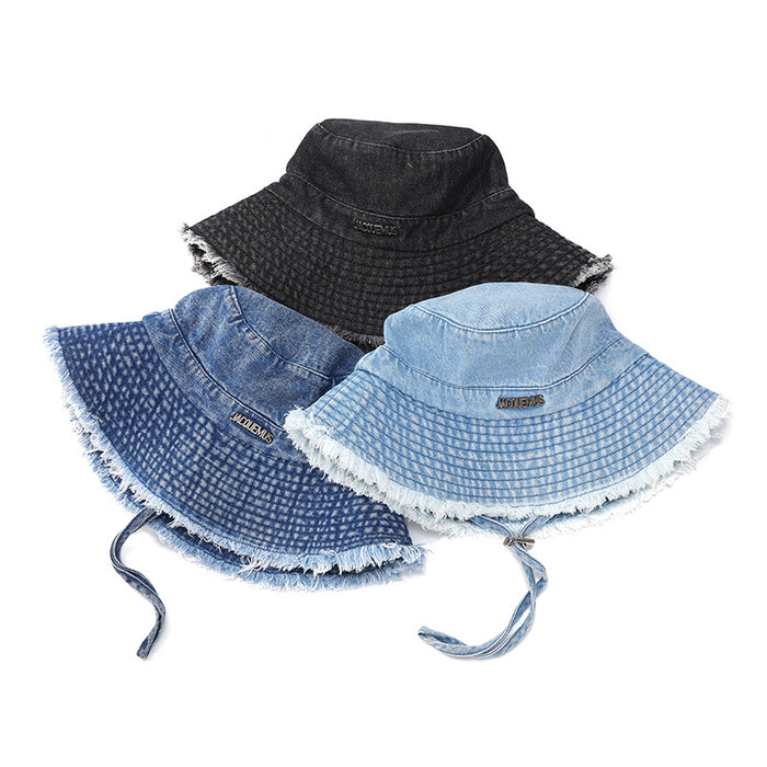 Wholesale Bucket Hat for Women, Summer Sun Protection Vintage Frayed Brim Bucket Hat