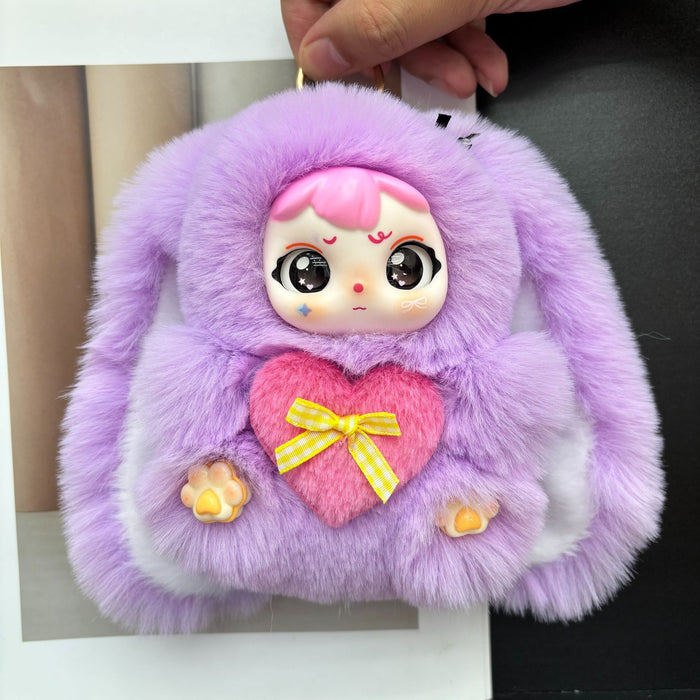Wholesale 10pcs Rabbit Fur Cute Bunny Plush Pendant Doll