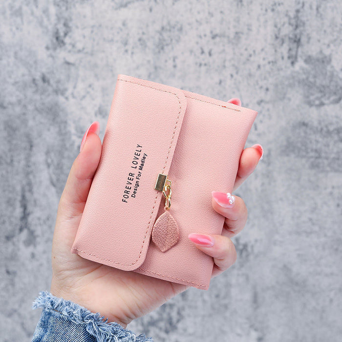 Wholesale Ancient Style Compact PU Wallet for Girls Light Pink Printing Card Holder MOQ≥3
