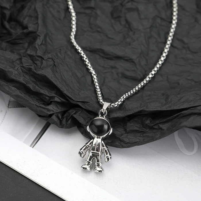 Wholesale Titanium Steel Pendant Spaceman Astronaut Sweater Long Necklace JDC-NE-JuXing002