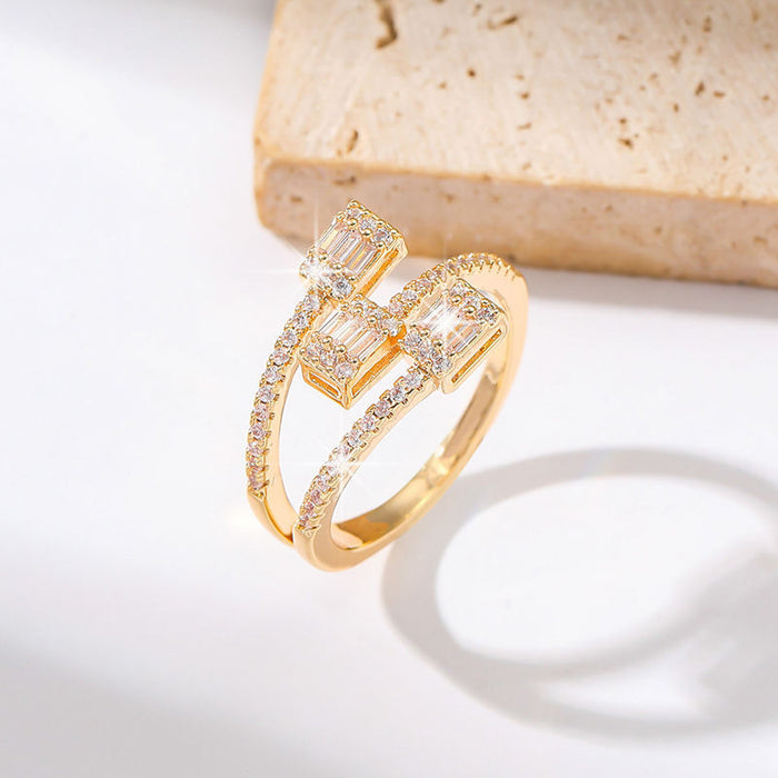 Wholesale Open Ring Female Niche Design Geometric Finger Ring Fashion
