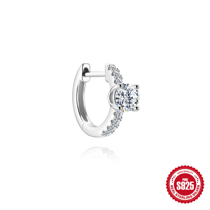 Wholesale Minimalist Ins-Style Stacked S925 Sterling Silver Basic Marquise Star Moissanite Geometric Cartilage Earrings Ear Clips