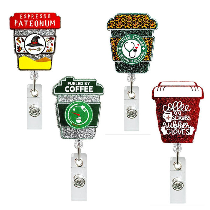 Wholesale Coffee Cup Telescopic Acrylic Telescopic Keychain JDC-KC-GuXi003