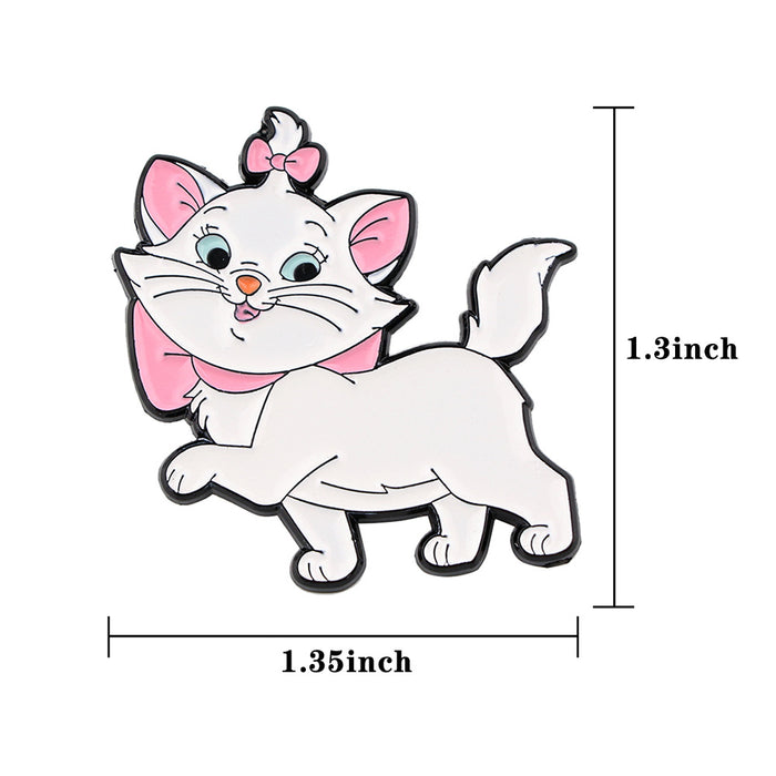 Wholesale Cartoon Bow White Cat Series Animation Anime Brooch Badge Clothing Backpack Decoration