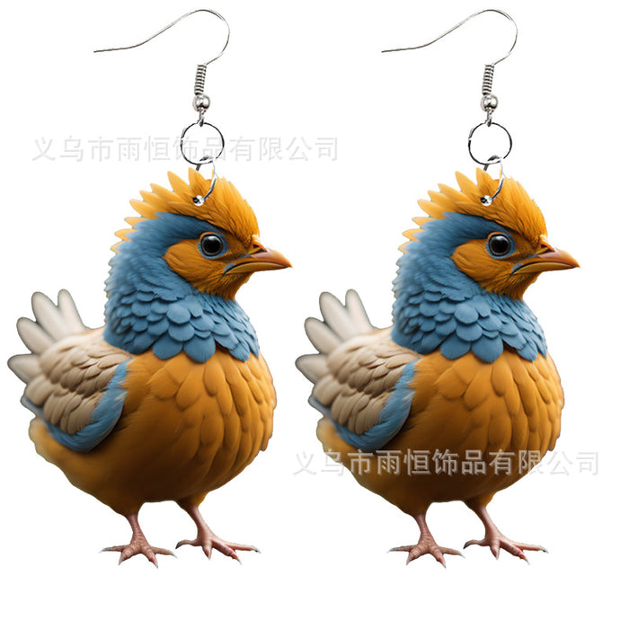 Wholesale Farmhouse Style Acrylic Chicken Series Earrings JDC-ES-Yuhen008