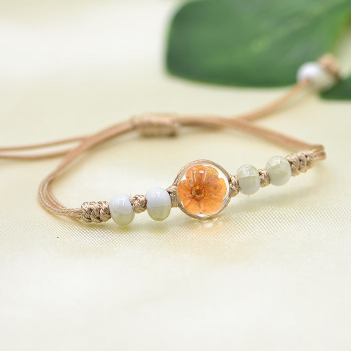 Wholesale Ball Dried Flower Plant Real Flower Bracelet