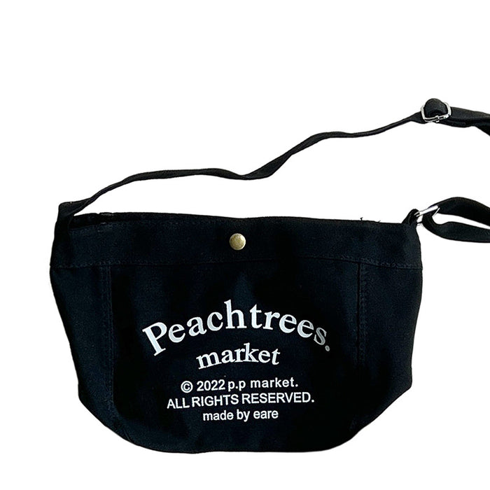 Wholesale Crossbody bag, large capacity outdoor snack bag, simple letter canvas shoulder bag