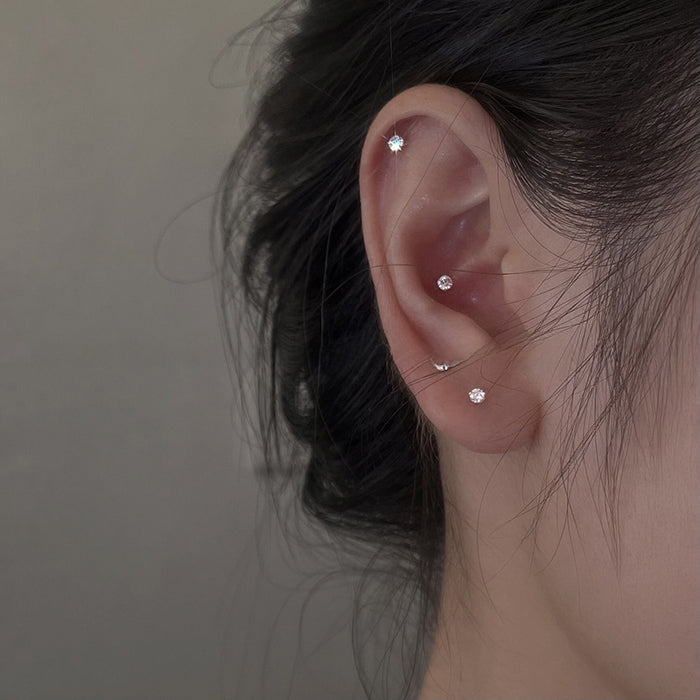 Wholesale Sterling silver needle small earrings for women, high-end, no-removal ear bone ear stick earrings