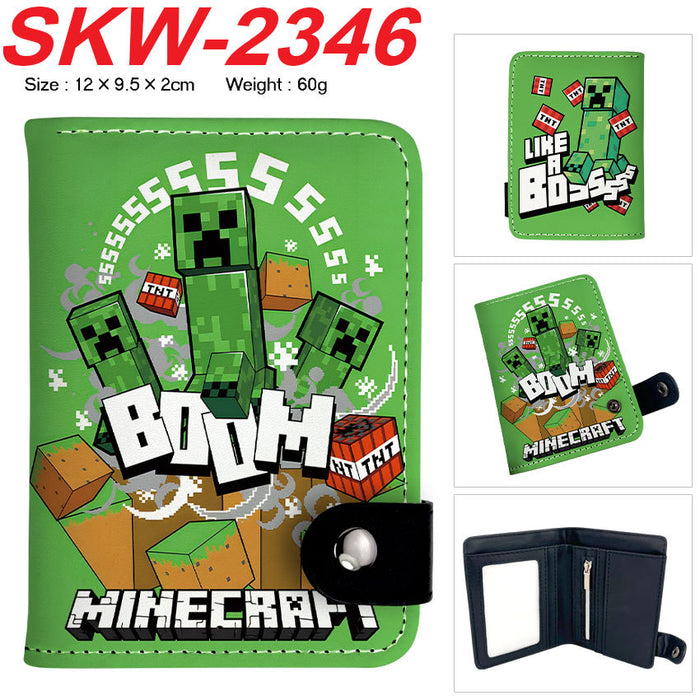 Wholesale Cartoon Theme Vertical PU Bifold Snap Wallet With Card Slots And Coin Pocket Casual Streetwear Accessory For Resale