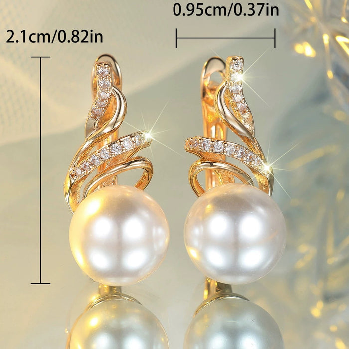 Wholesale Golden pearl earrings