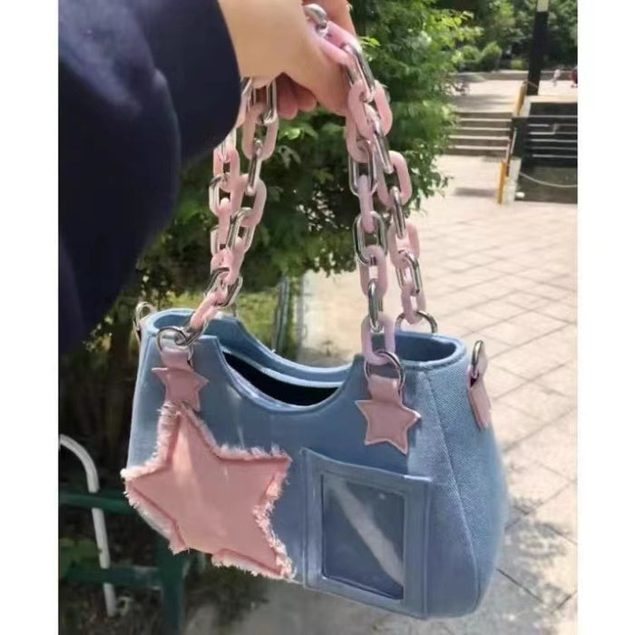 Wholesale Denim Star Crossbody Bag JDC-SD-HuiHua001