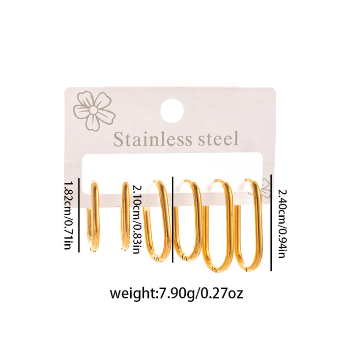 Wholesale Stainless Steel Flower Heart Hoop Earrings Set
