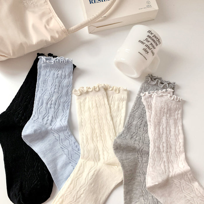 Wholesale Socks thin, mid tube mesh breathable stacking socks