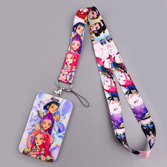 Wholesale 5 pcs KPOP Phone Lanyard Hard Case Protector Card Holder Keychain
