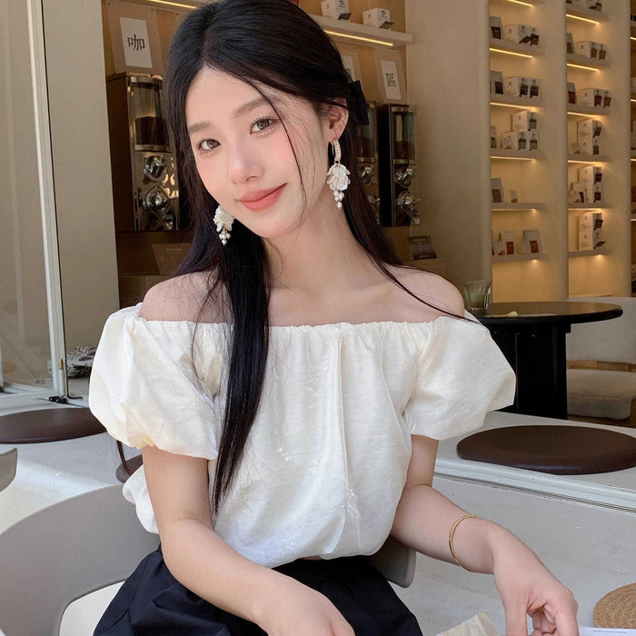 Wholesale Tassel Shell Petal Zircon Pearl Earrings Women's Exquisite Earrings