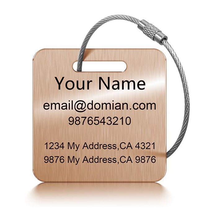 Wholesale Stainless steel tags, backpacks, luggage bags, travel cards, ID tags, steel wire keychains, stainless steel luggage tags