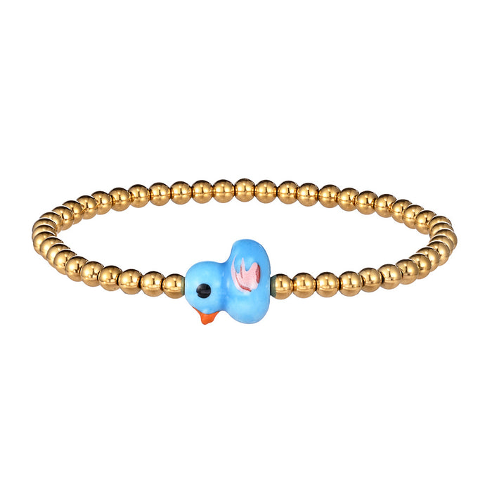 Wholesale Mini style fashion accessory animal ceramic stainless steel bracelet elastic bracelet