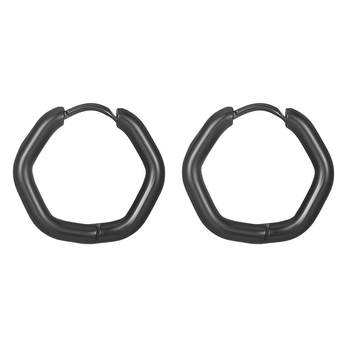 Wholesale geometric shaped ear buckle titanium steel earrings