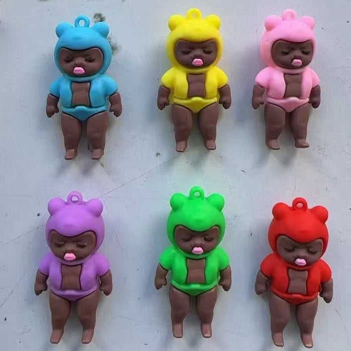 Wholesale 3pcs Black Doll Keychain Plush Doll Toy