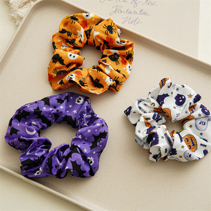 Wholesale Halloween Skull Series Satin Hair Tie JDC-HS-SanTai001