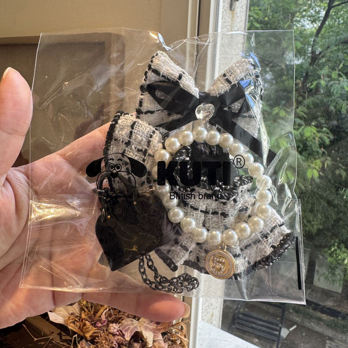 Wholesale Doll Clothes Accessories Bow Black and White Plaid Skirt Clothes