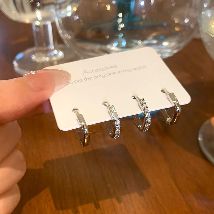 Wholesale Plain ring earrings, light luxury, high-end feel, fashionable earrings with earrings