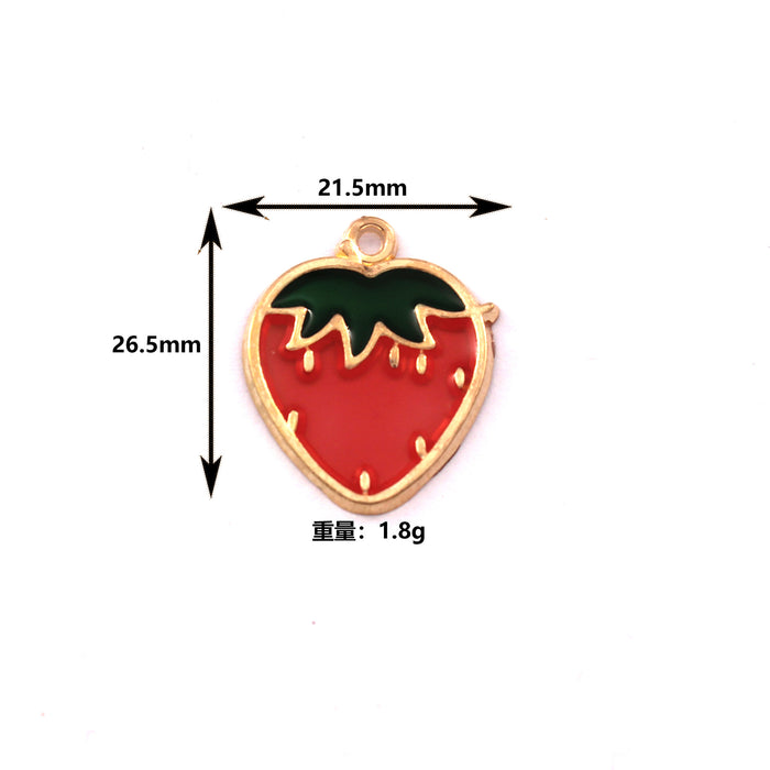 Wholesale 10pcs Personalized Transparent Hollow Fruit Alloy Oil Dropping Earrings Pendant Keychain Pendant Accessories