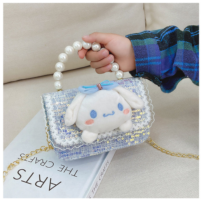 Wholesale PU Sequin Children's Accessories Bag Pearl Portable Shoulder Crossbody Bag JDC-SD-GM004