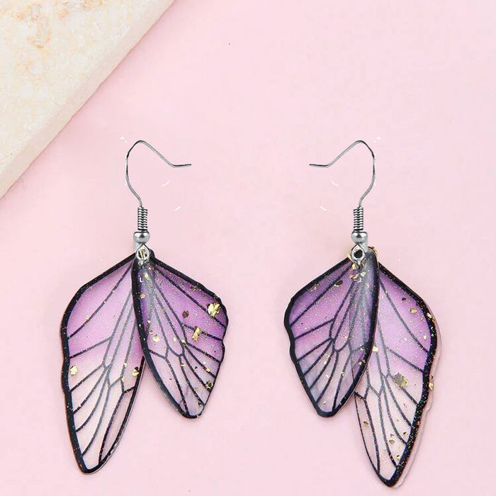 Wholesale Acrylic Butterfly Wing Earrings Vintage Style Fashion Accessory