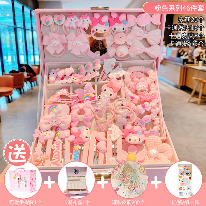 Wholesale Children' s New Headwear Girl Birthday Gift Jewelry Box Princess Girl Hair Accessories Set Gift Box Baby Hair Clip