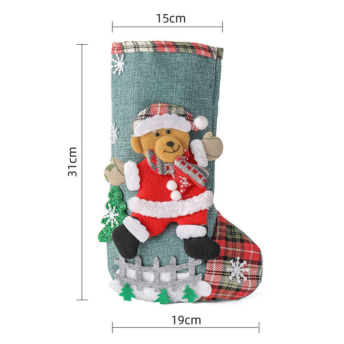 Wholesale Christmas Stockings Christmas Gift Bag Christmas Small Stockings Pendant Christmas Tree Hanging Ornament Bag