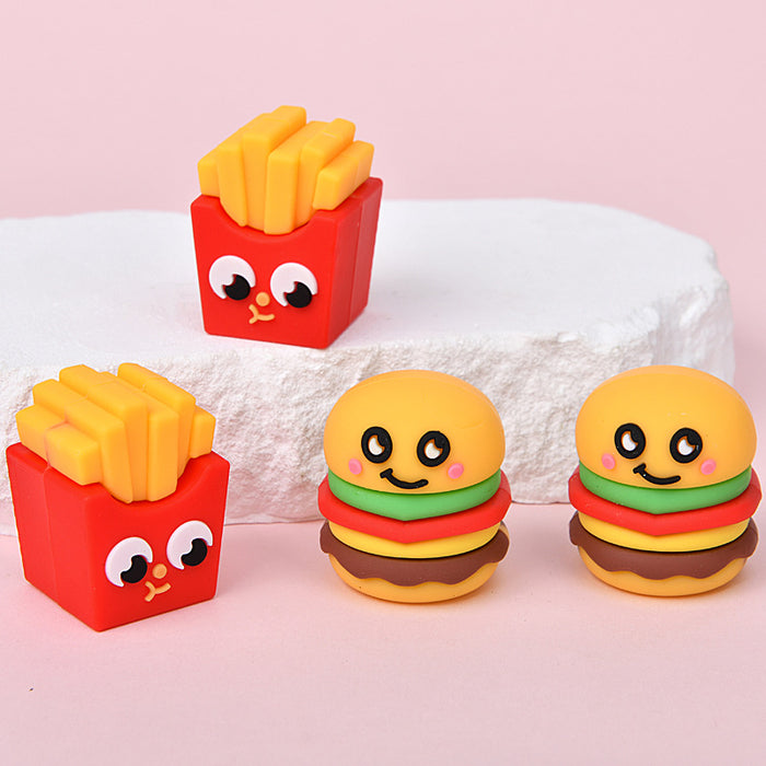 Wholesale 24pcs Cute fries hamburger cartoon students pencil sharpener pencil sharpener