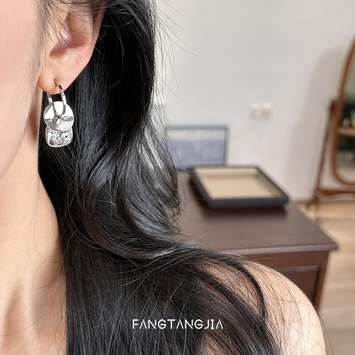 Wholesale silver Sugar Crystal Earrings New Arrival High-End Sense
