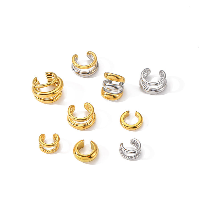 Wholesale Titanium steel ear clip without ear hole, versatile and high-end stainless steel ear clip