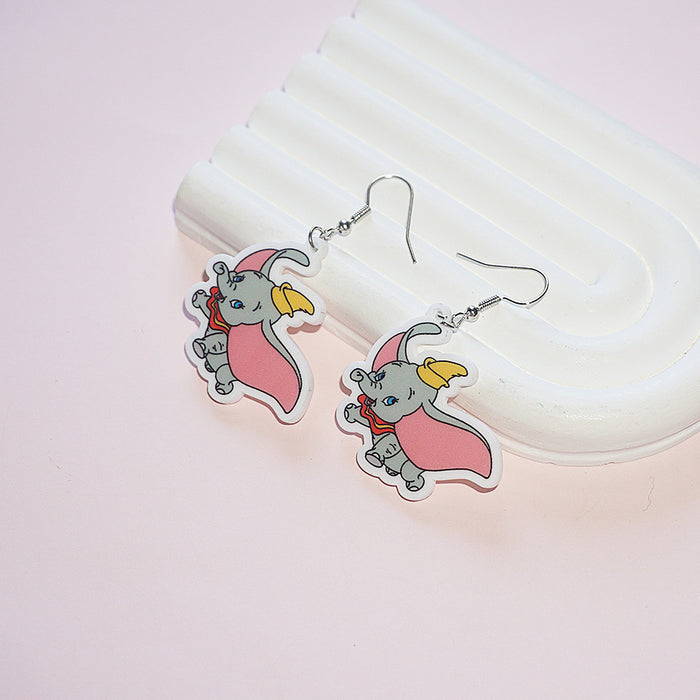 Wholesale Acrylic elephant earrings cartoon cute earrings pendant jewelry