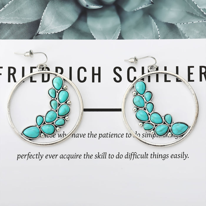 Wholesale Retro Turquoise Statemente Earrings