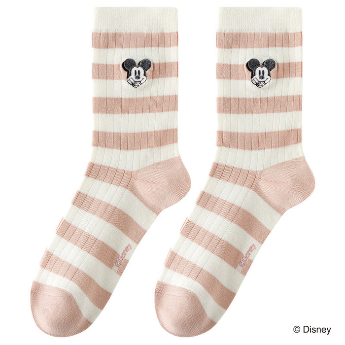 Wholesale Autumn and winter socks for children, 3 pairs of boxed striped mid tube socks, college style cotton socks
