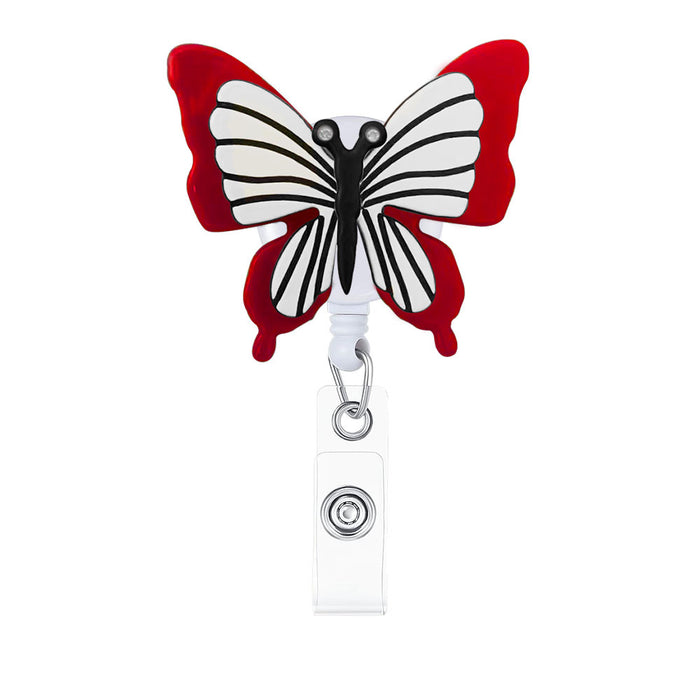 Wholesale Acrylic Butterfly Retractable Easy-pull Buckle Lanyard Keychain JDC-KC-CHai002