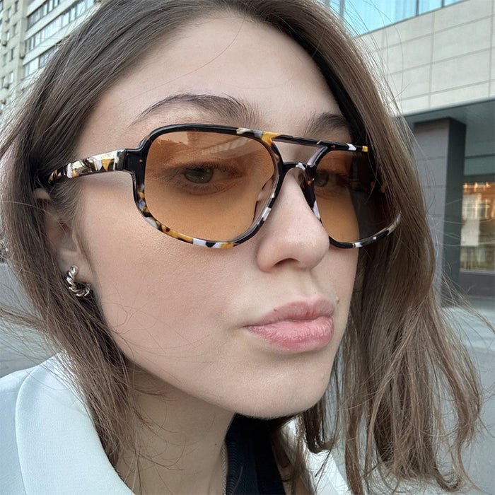 Wholesale  Sunglasses  Tea Sunglasses Women's Advanced Sense  Anti-UV Sunglasses