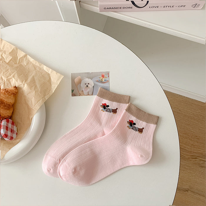 Wholesale Socks cartoon short tube socks thin, sweat absorbing boneless socks color blocked