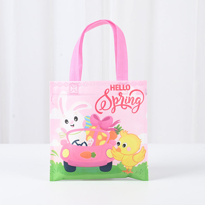 Wholesale Spot Cartoon Cute Rabbit Flat Non-woven Bag Wholesale Kindergarten Festival Bottomless and Sideless Hand-held Gift Bag JDC-GB-XJ010