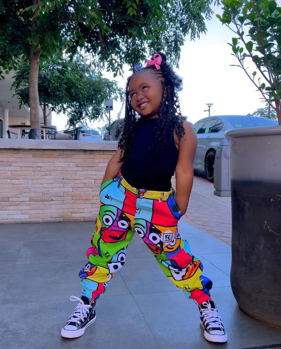 Wholesale Cartoon Graffiti Leggings Children's Suit JDC-CTS-YaYaMi026